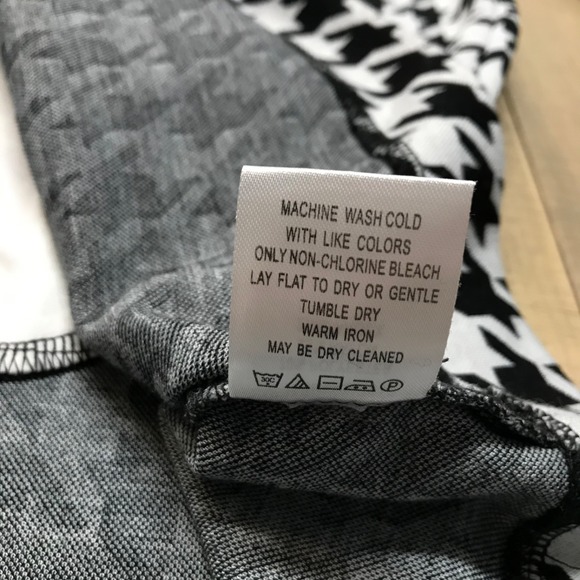 Tyler Boe Kim Dress Womens Size M Gray Black Houndstooth Cowl Neck Knit Pockets - Picture 7 of 12